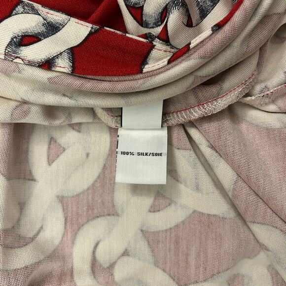 NWOT Diane Von Furstenberg New Jeanne Two Chains Deep Red Silk Wrap Dress Sz 14 - Picture 12 of 14